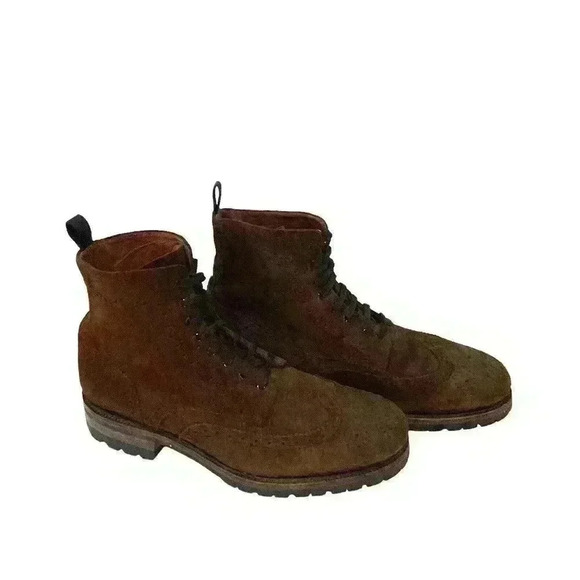 NWOB Frye George Men’s Wingtips Brown Suede Leather Boots Chukka Size 11 main image 9